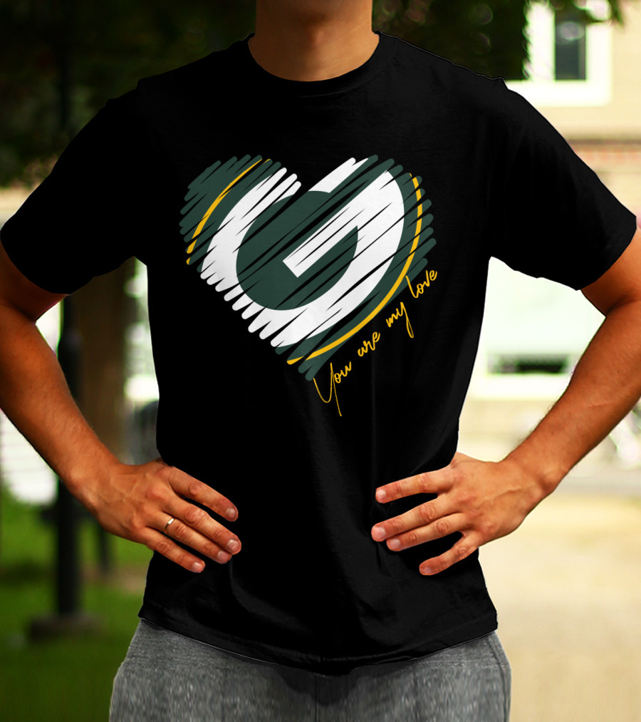 Green Bay Packers Heart You Are My Love T-Shirt