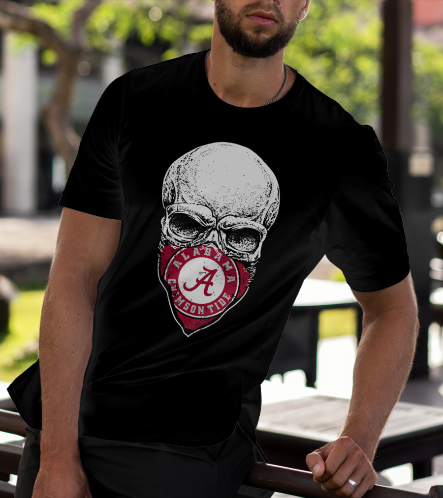Alabama Crimson Tide Skull Bandana A T-Shirt