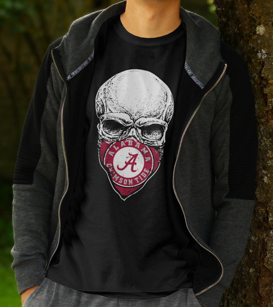 Alabama Crimson Tide Skull Bandana A T-Shirt