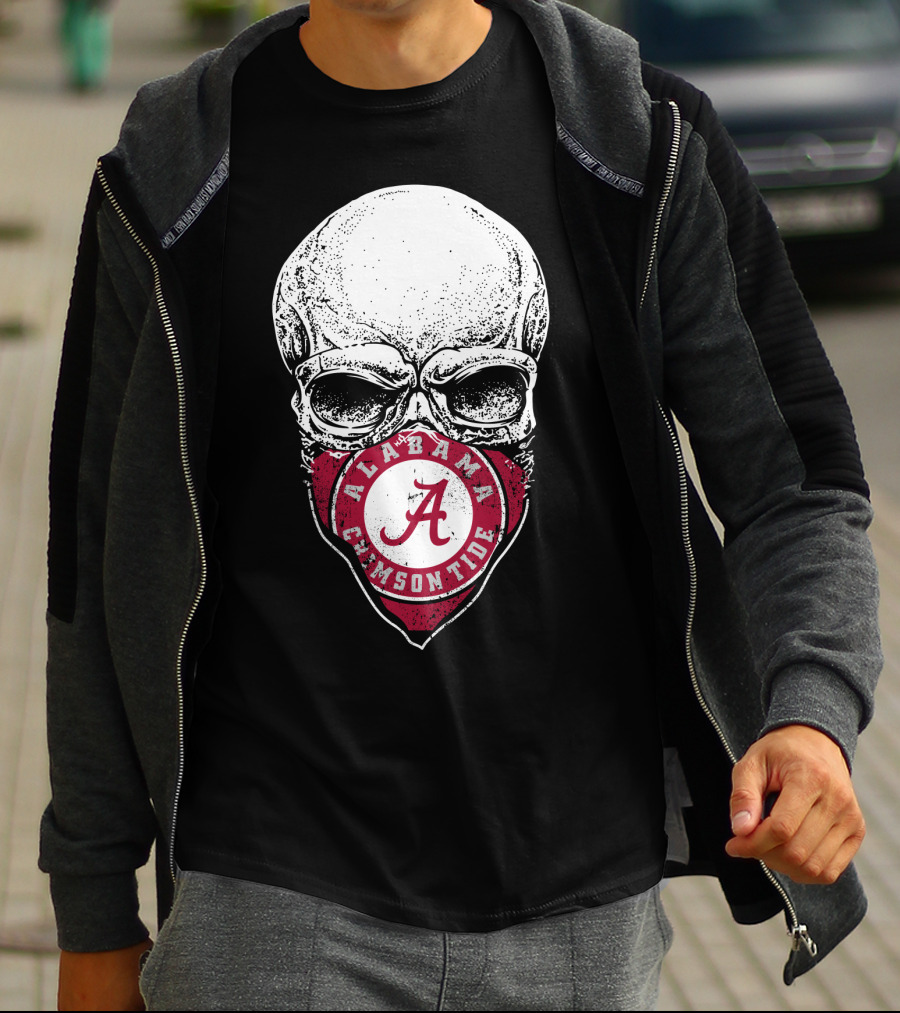 Alabama Crimson Tide Skull Bandana A T-Shirt
