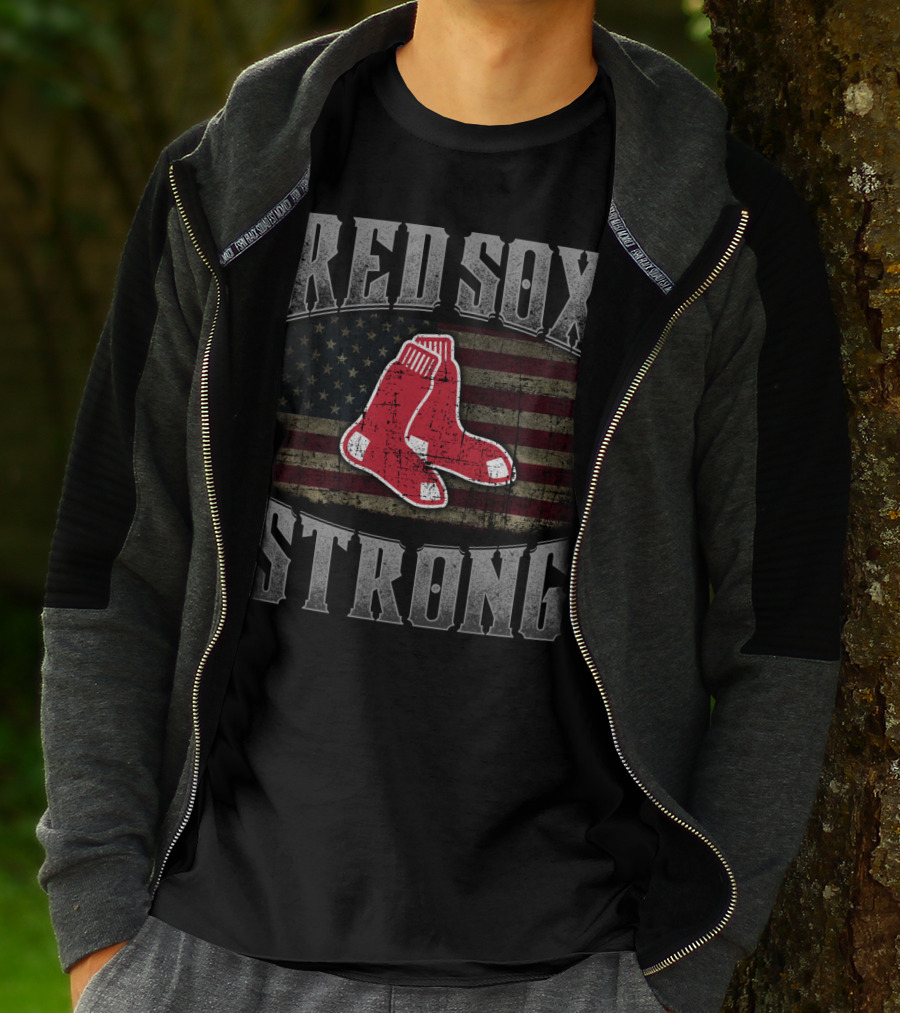 Red Sox Strong American Flag Socks T-Shirt