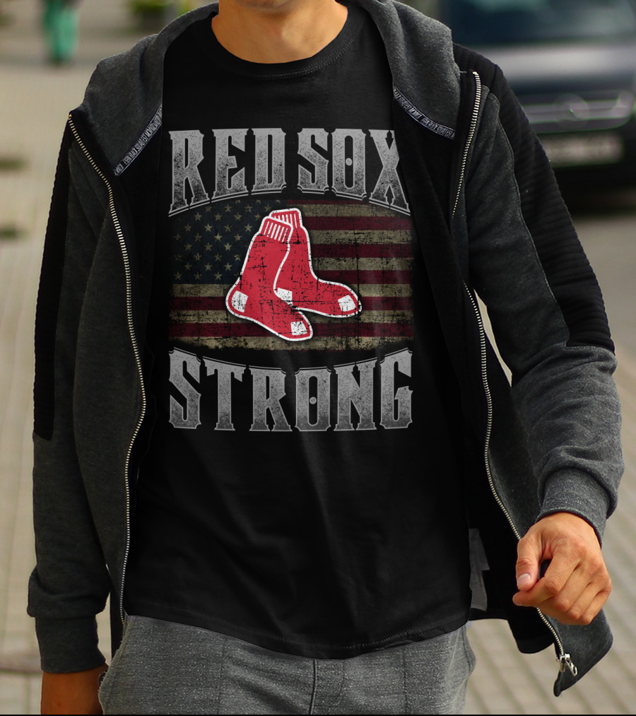 Red Sox Strong American Flag Socks T-Shirt