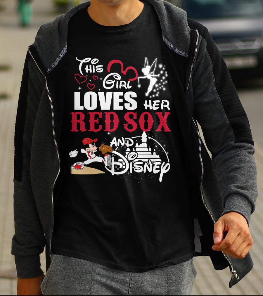 This Girl Loves Her Red Sox And Disney T-Shirt