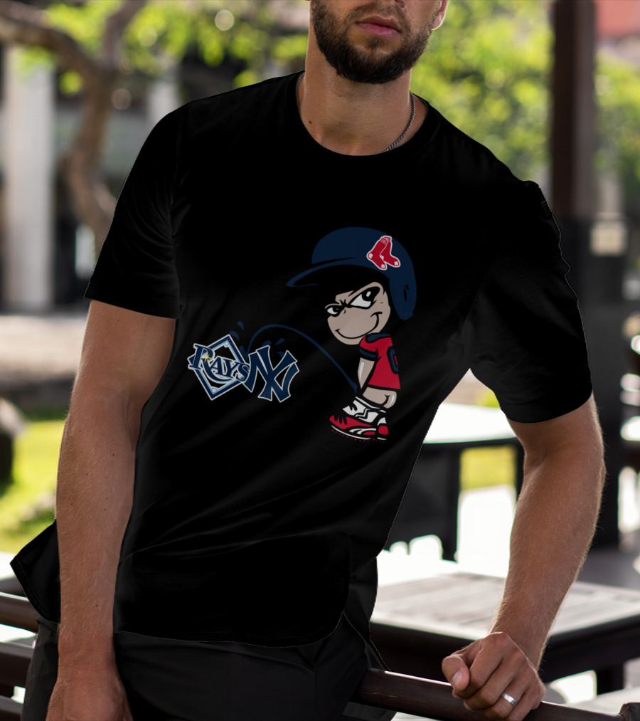 Boston Red Sox Rivalry Parody Yankees Rays Iconic Logos T-Shirt