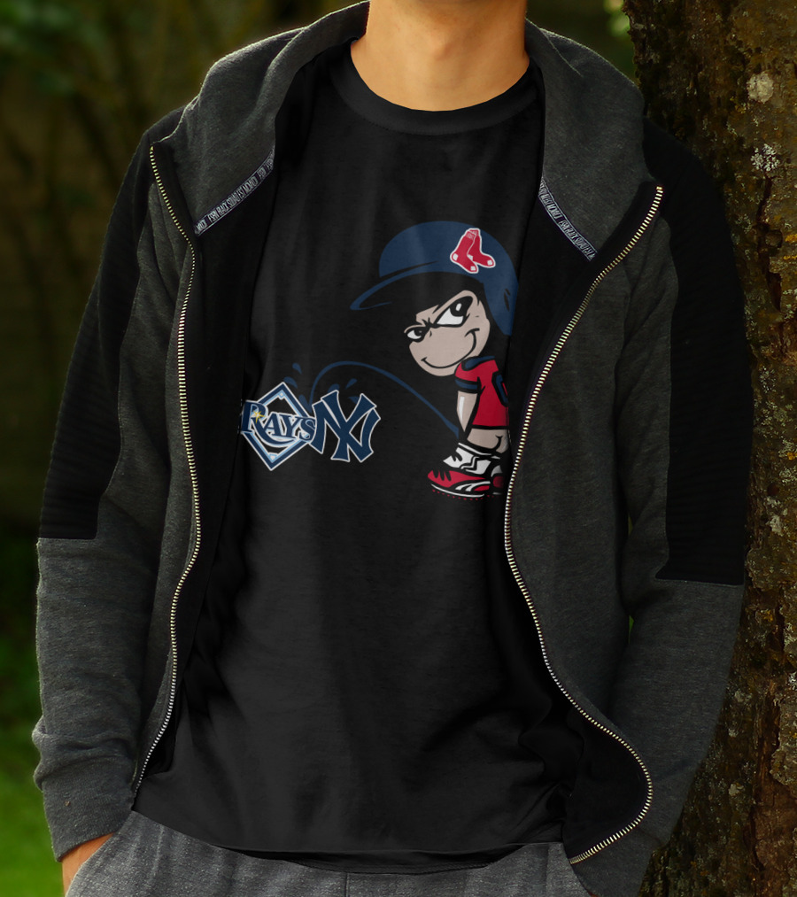 Boston Red Sox Rivalry Parody Yankees Rays Iconic Logos T-Shirt