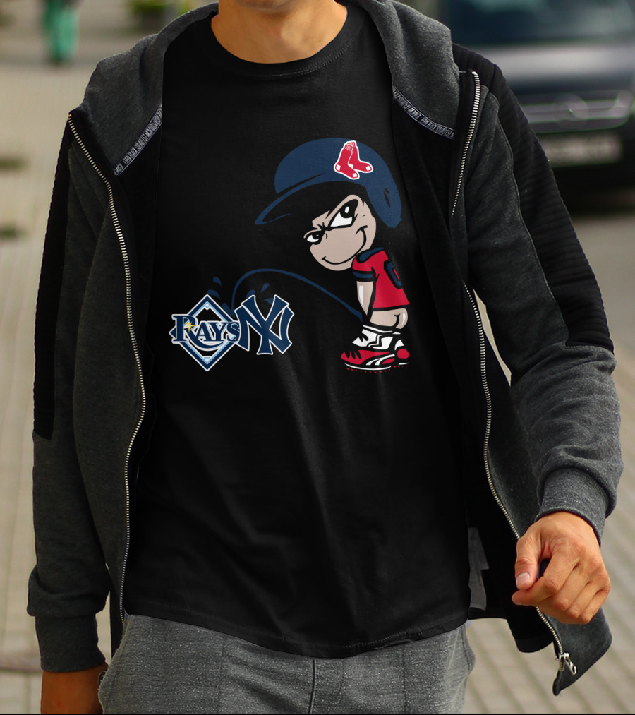 Boston Red Sox Rivalry Parody Yankees Rays Iconic Logos T-Shirt