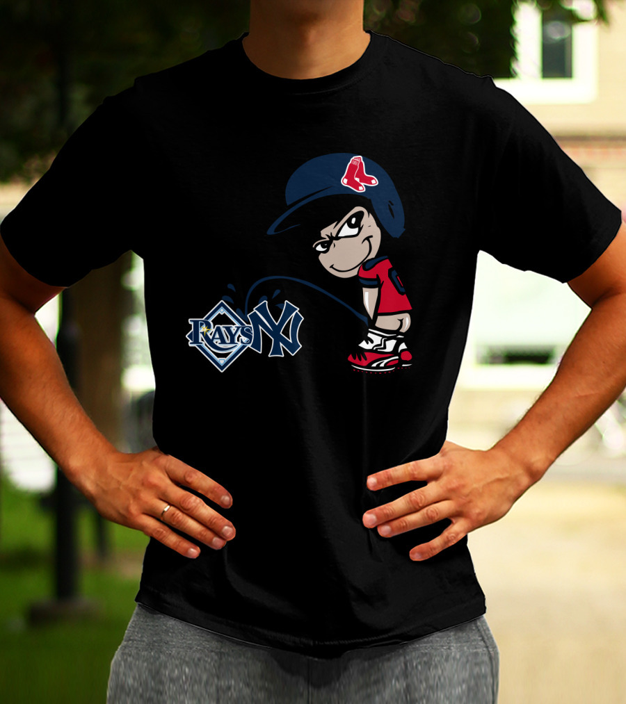 Boston Red Sox Rivalry Parody Yankees Rays Iconic Logos T-Shirt