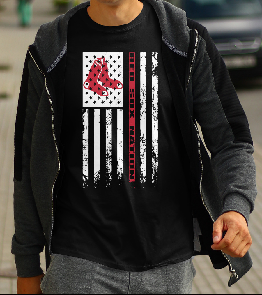 Red Sox Nation Boston Red Sox Stars And Stripes Flag T-Shirt