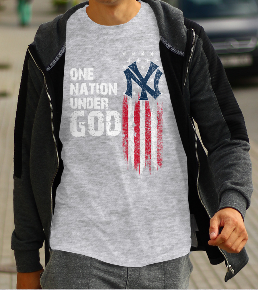 Ny Yankees One Nation Under God American Flag T-Shirt
