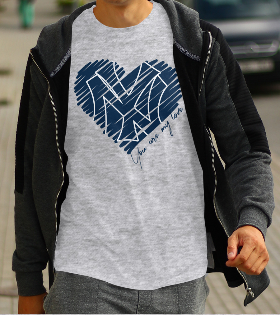New York Yankees You Are My Love Heart T-Shirt