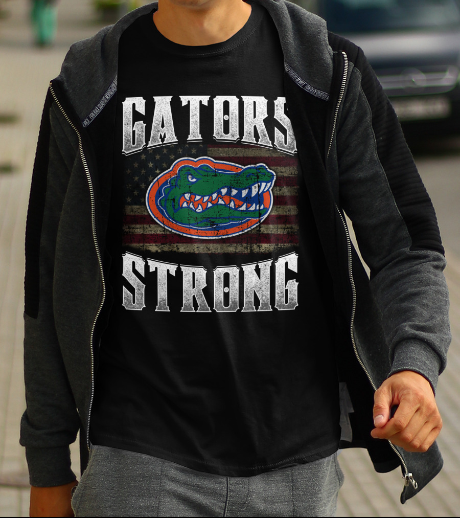Gators Strong American Flag Florida Gators T-Shirt