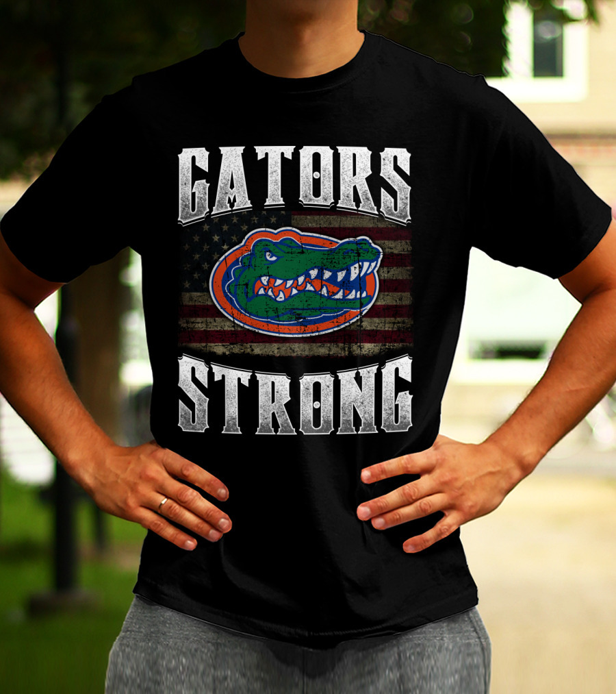 Gators Strong American Flag Florida Gators T-Shirt