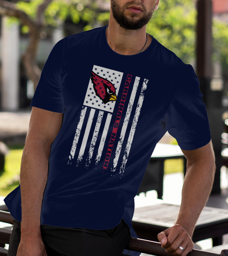 Cardinals Nation Flag Stars Stripes T-Shirt