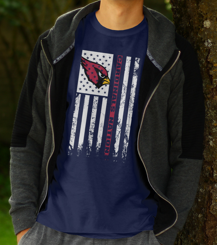 Cardinals Nation Flag Stars Stripes T-Shirt