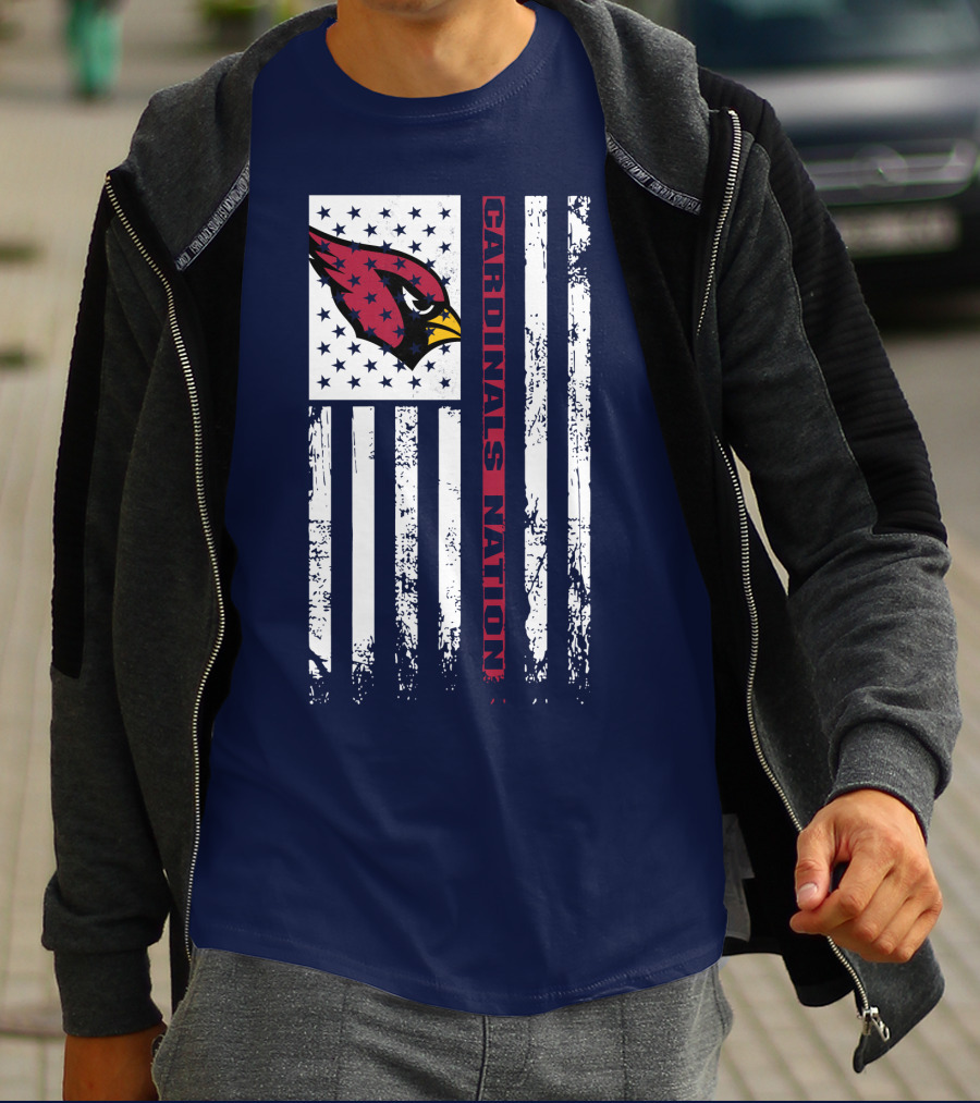 Cardinals Nation Flag Stars Stripes T-Shirt