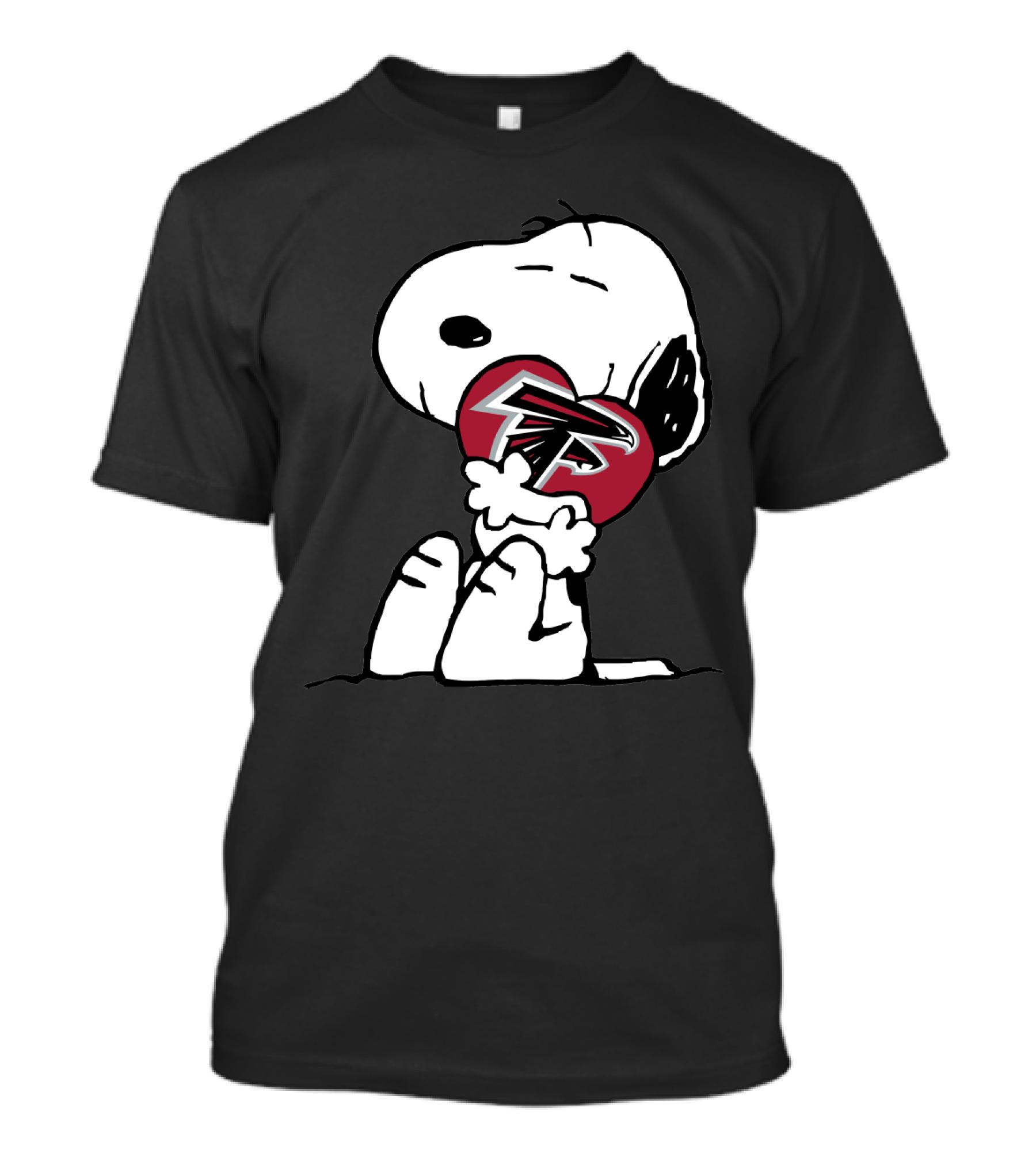 Snoopy Hugging Heart With Atlanta Falcons T-Shirt