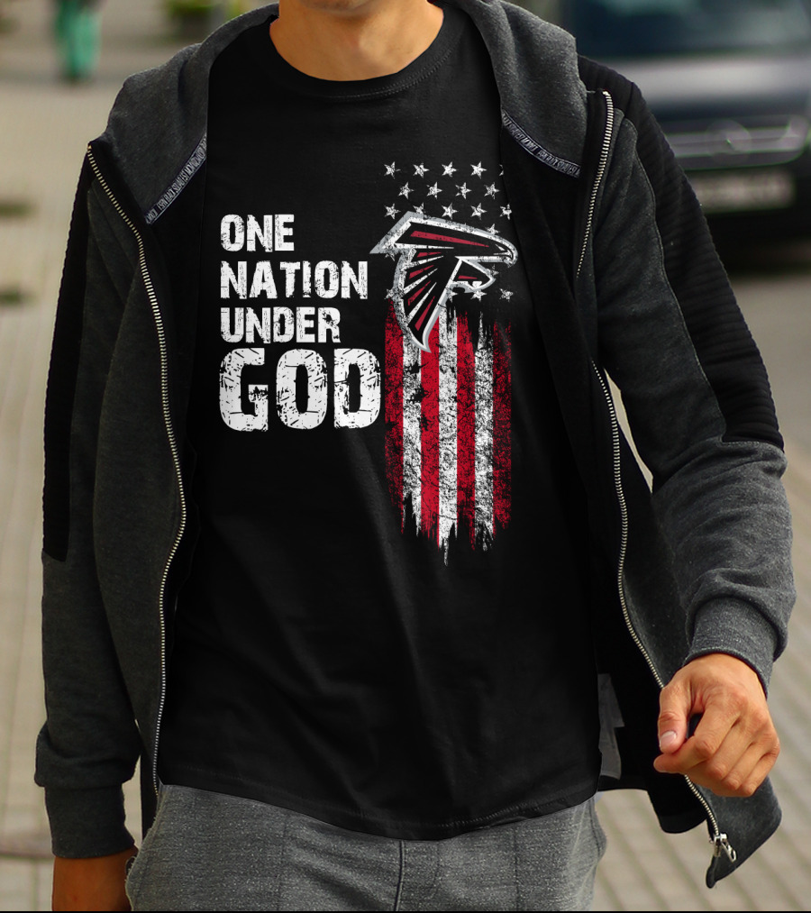 One Nation Under God Atlanta Falcons Flag And Stars T-Shirt