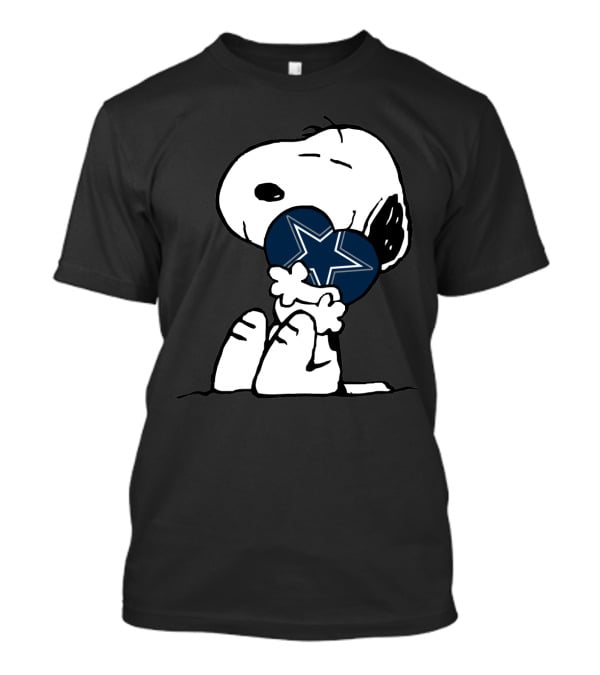 Cowboys Nation Snoopy With Heart-Shaped Dallas Star T-Shirt