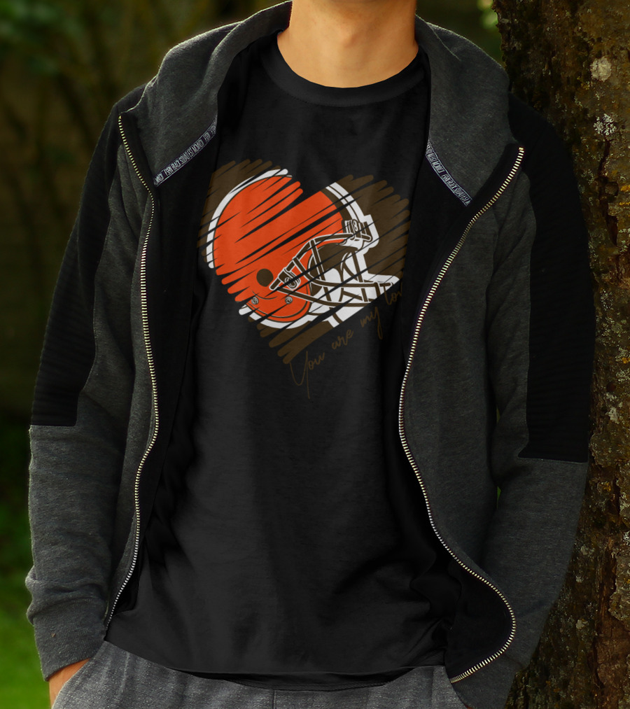 Cleveland Browns You Are My Love Heart Helmet T-Shirt