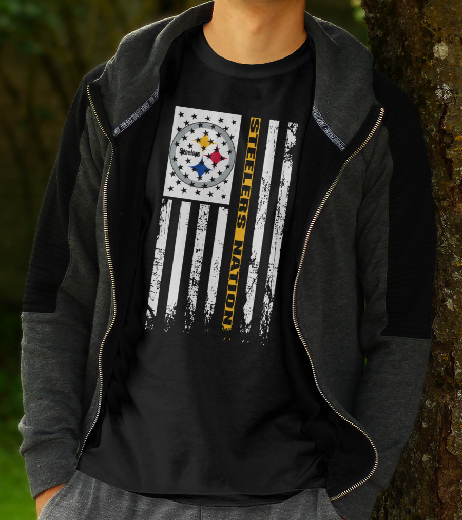 Steelers Nation Pittsburgh Steelers Logo Flag T-Shirt