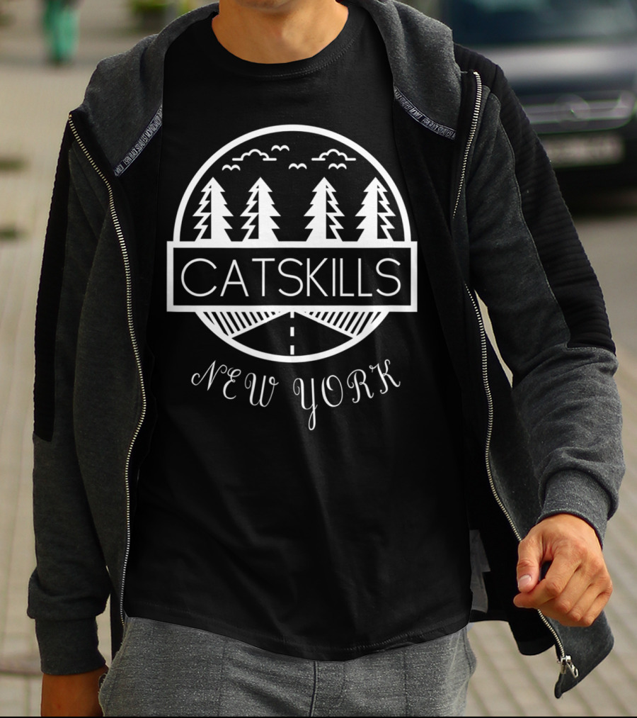 Catskills New York NY Travel Camping Fishing Adventure T-Shirt
