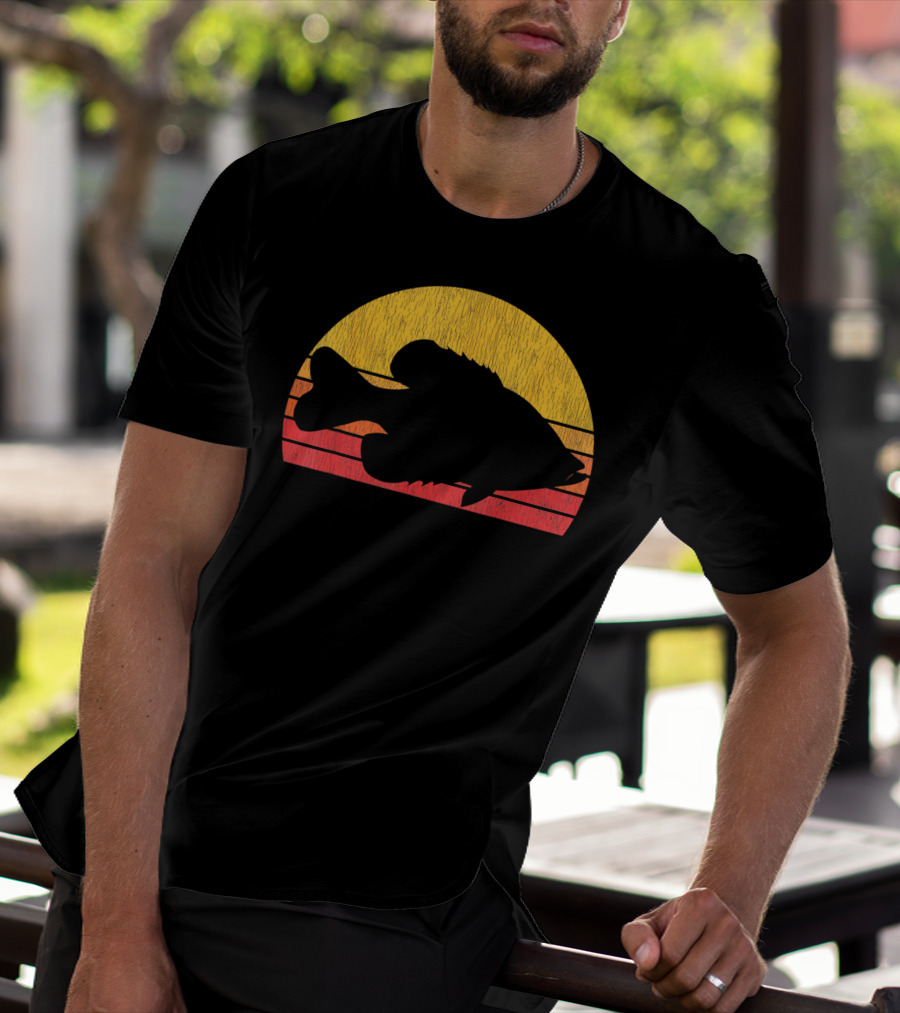 Crappie Fishing Fisherman Retro Sunset T-Shirt