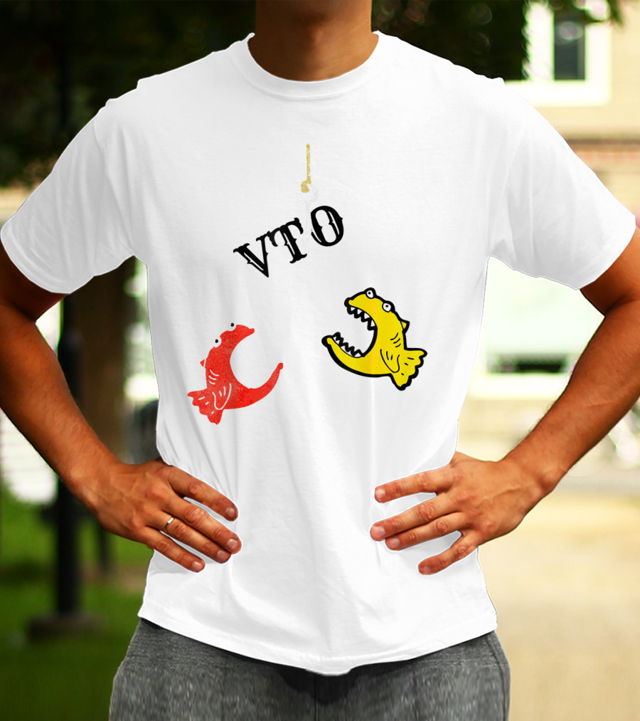 VTO Fishing Hook With Red And Yellow Fish T-Shirt