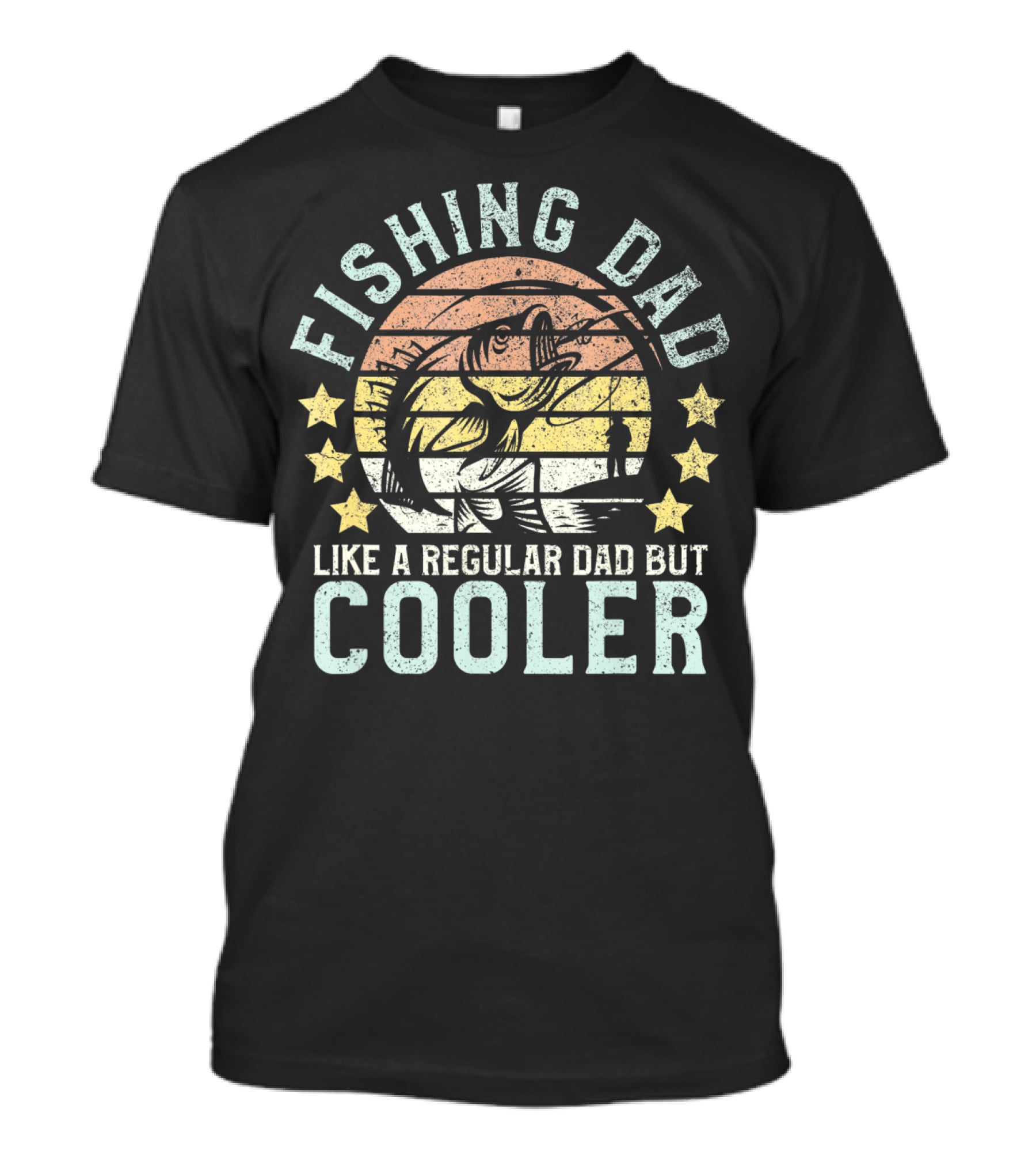 Fishing Dad Like A Regular Dad But Cooler Bass Fishing Dad Funny T-Shirt