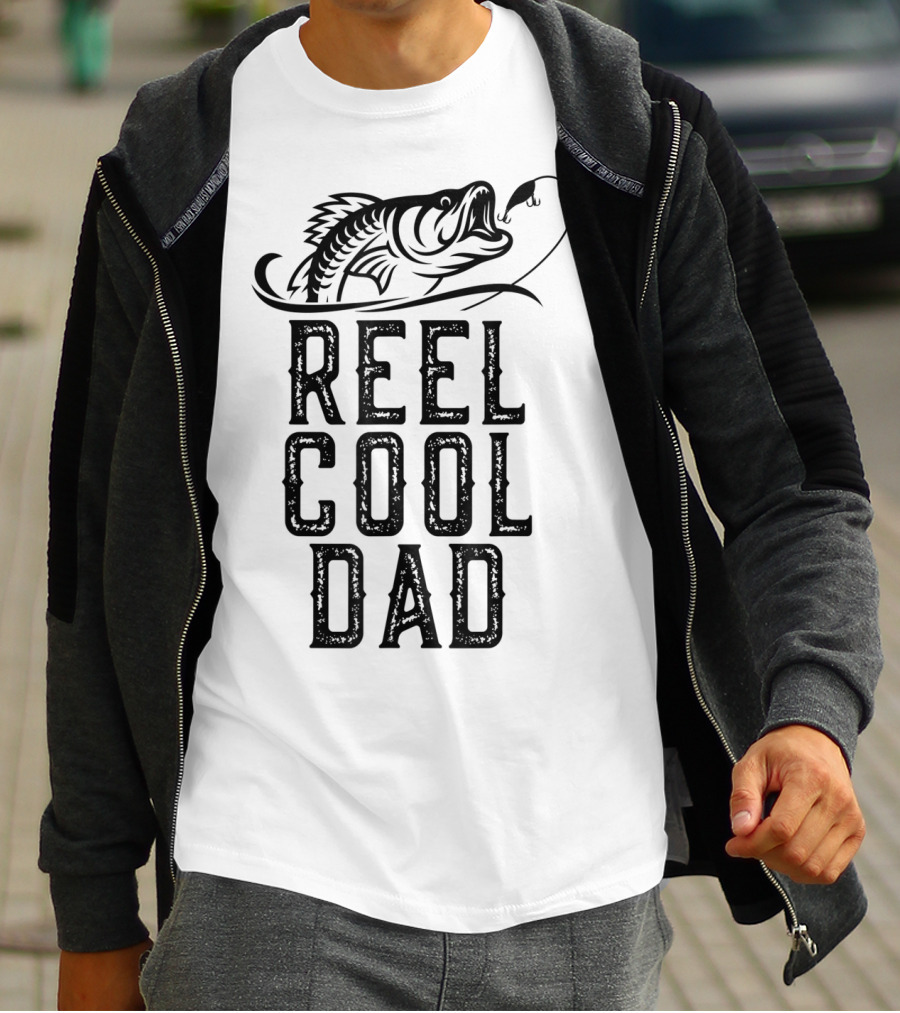 Reel Cool Dad Fishing Fish Hook T-Shirt