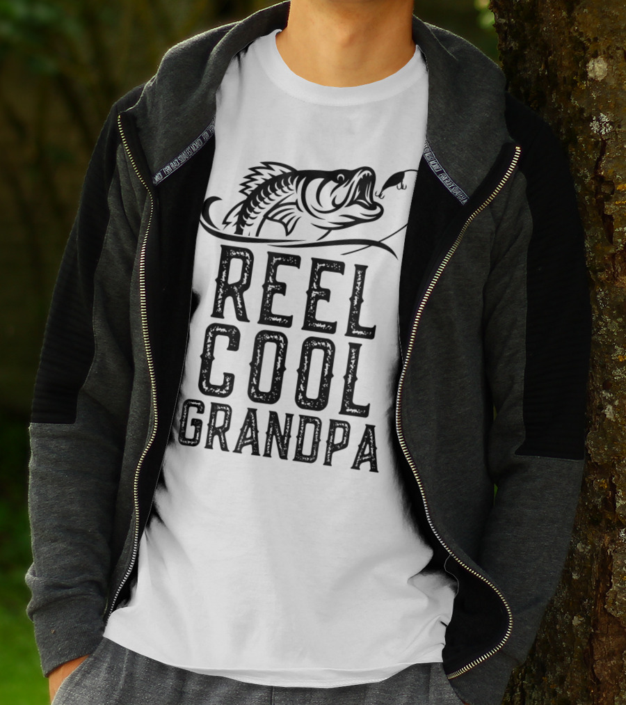 Reel Cool Grandpa Fishing Hook Bass T-Shirt