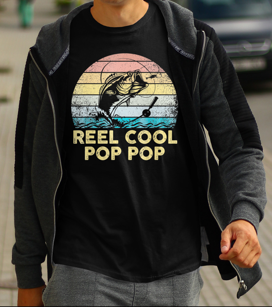 Reel Cool Pop Pop Retro Vintage Fishing Reel T-Shirt