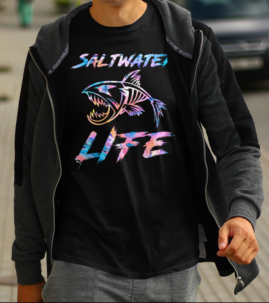 SALTWATER LIFE Colorful Fish T-Shirt