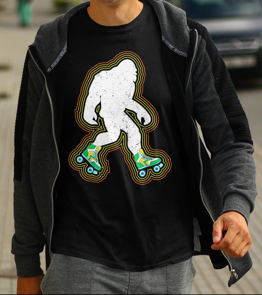 Bigfoot Roller Skates Sasquatch Vintage Style Retro Skating Vibe T-Shirt