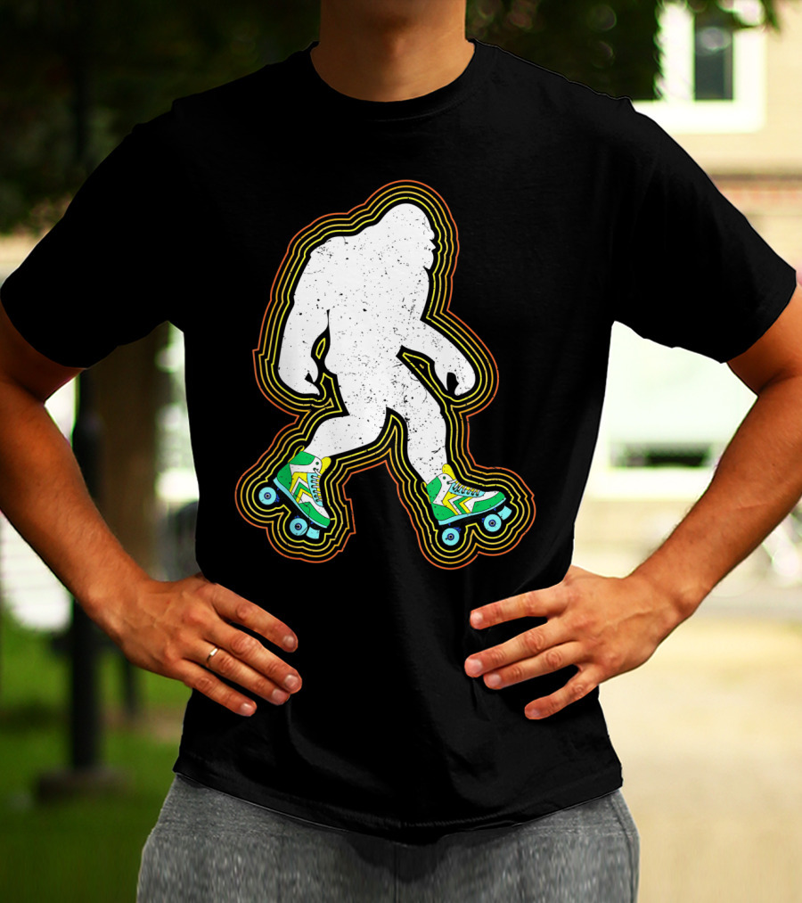 Bigfoot Roller Skates Sasquatch Vintage Style Retro Skating Vibe T-Shirt