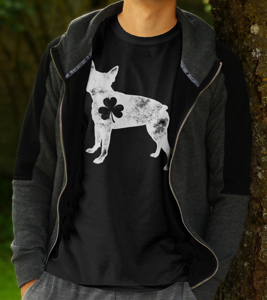 Boston Terrier Dog Shamrock St Patricks Day Men T-Shirt