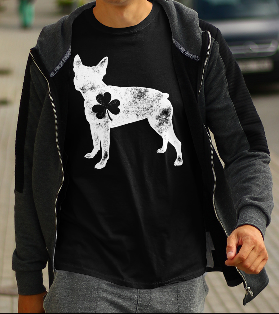 Boston Terrier Dog Shamrock St Patricks Day Men T-Shirt
