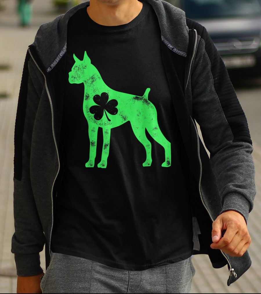 Boxer Dog Shamrock St Patricks Day Lover T-Shirt