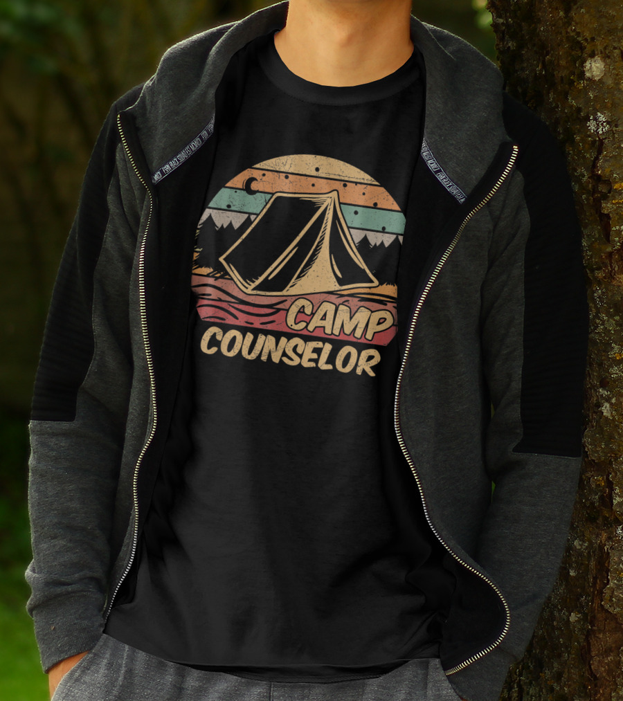 Camp Counselor Tent Mountain Forest Retro Camping Camp Lovers T-Shirt
