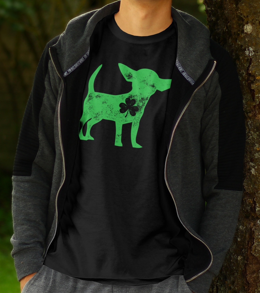 Chihuahua St Patricks Day Dog Lover Shamrock Iconic Green T-Shirt