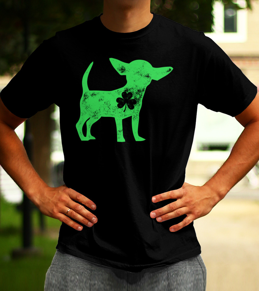 Chihuahua St Patricks Day Dog Lover Shamrock Iconic Green T-Shirt