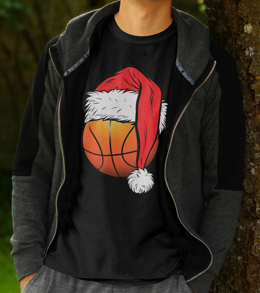 Christmas Santa Basketball Ball Sport T-Shirt