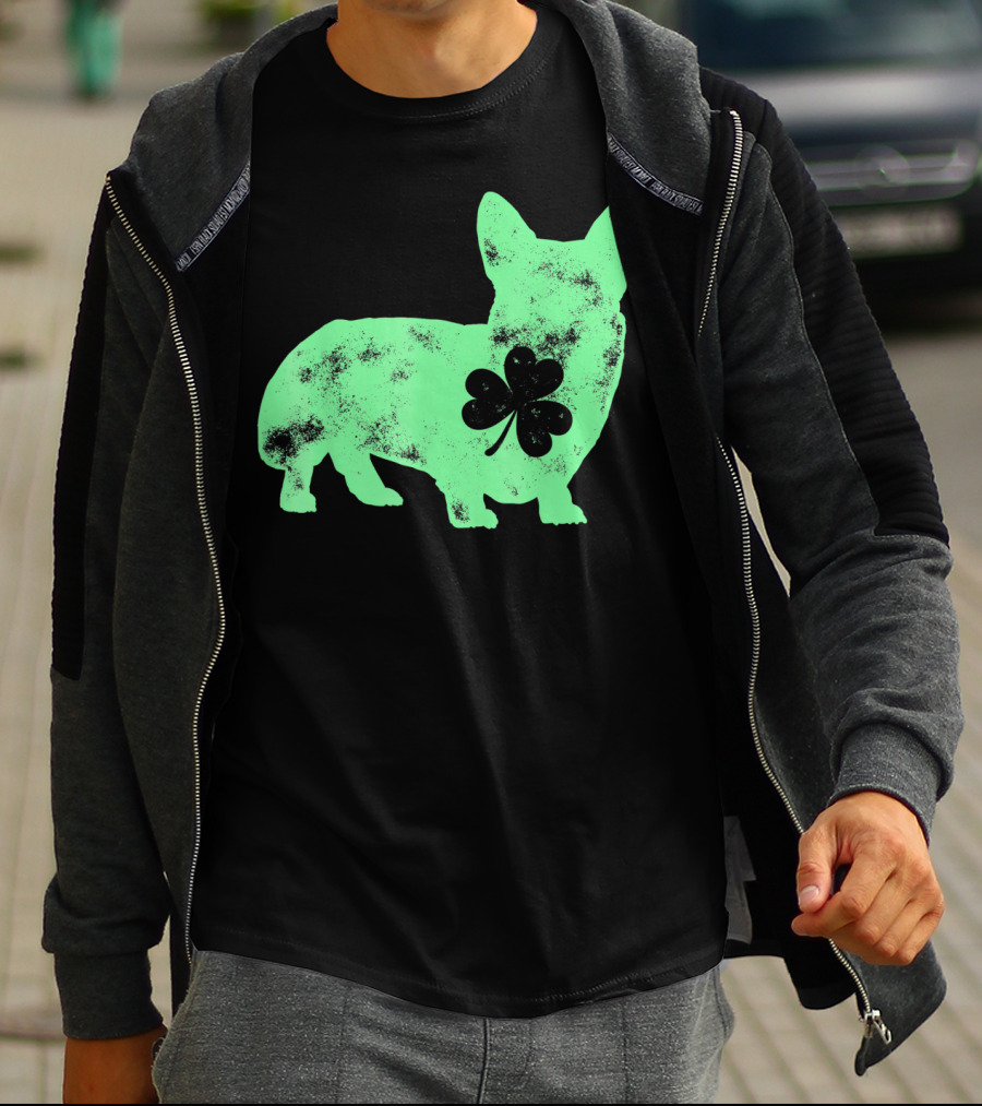 Corgi Shamrock Dog Lover St Patricks Day T-Shirt