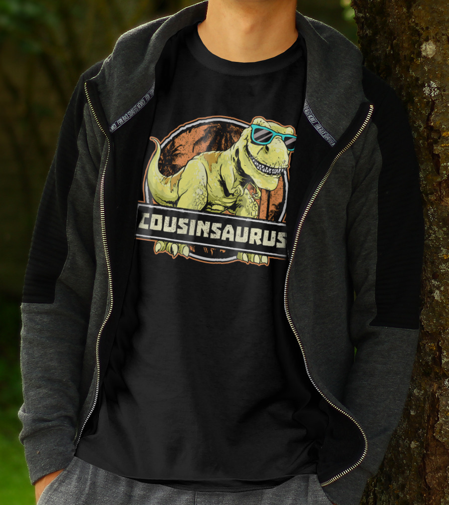 COUSINSAURUS REX Dinosaur With Sunglasses T-Shirt