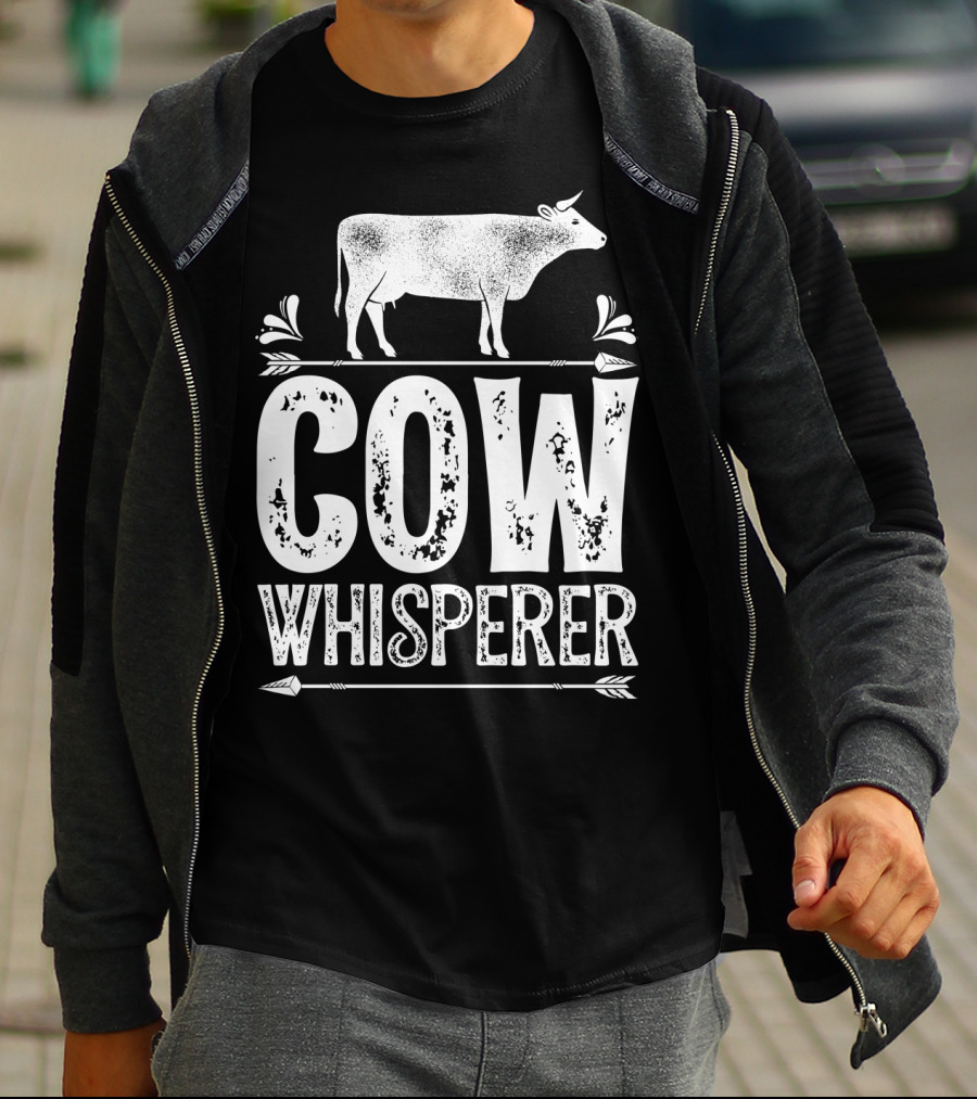 Cow Whisperer Cows Farm Funny Farmer Farming T-Shirt