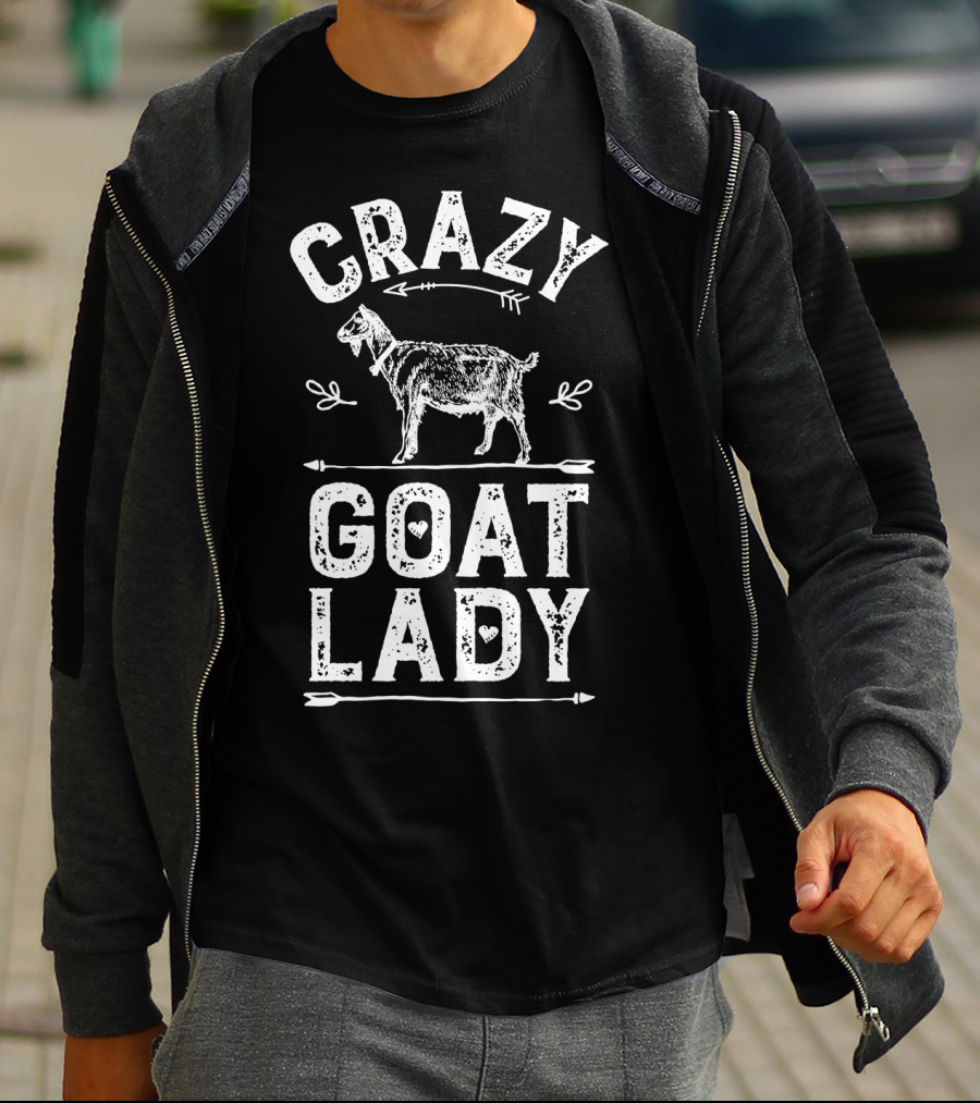 Crazy Goat Lady Funny Goats Lovers Farm Farmer T-Shirt