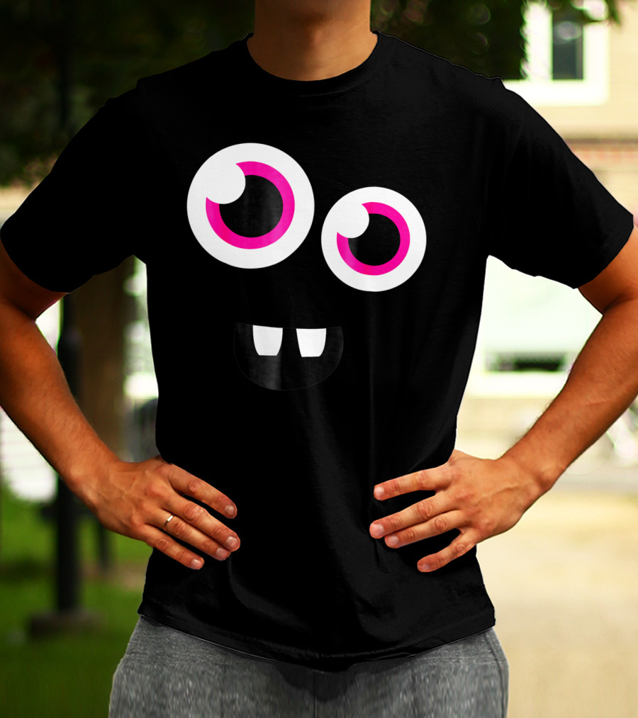 Cute Funny Halloween Monster Face Eyes Kids Man T-Shirt