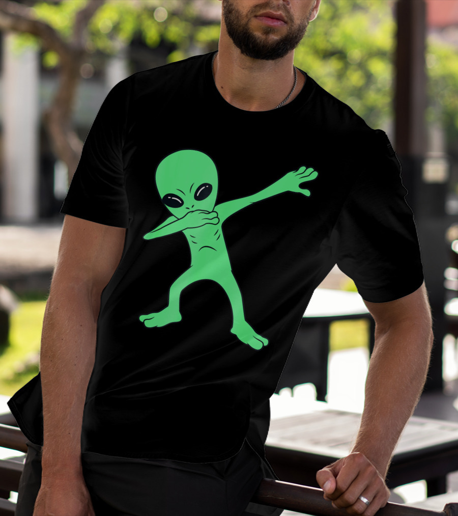 Dabbing Alien Halloween Funny Dab Girl Green Alien Dab Dance T-Shirt