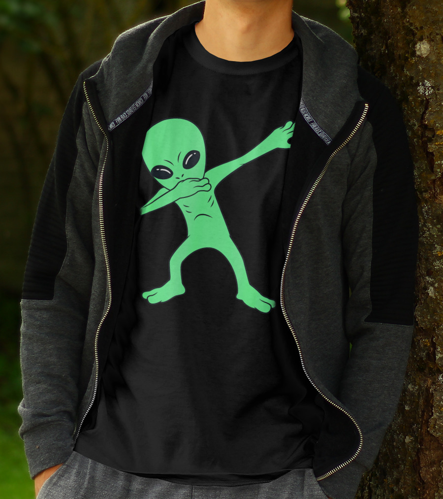 Dabbing Alien Halloween Funny Dab Girl Green Alien Dab Dance T-Shirt