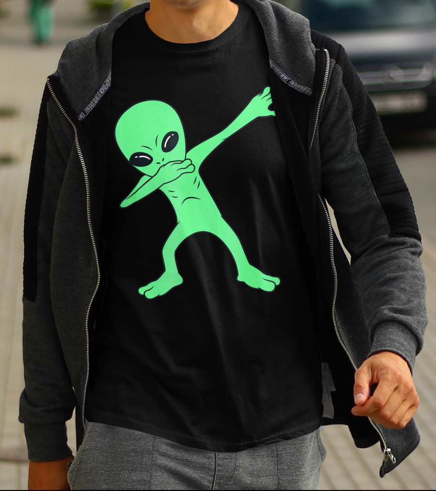 Dabbing Alien Halloween Funny Dab Girl Green Alien Dab Dance T-Shirt
