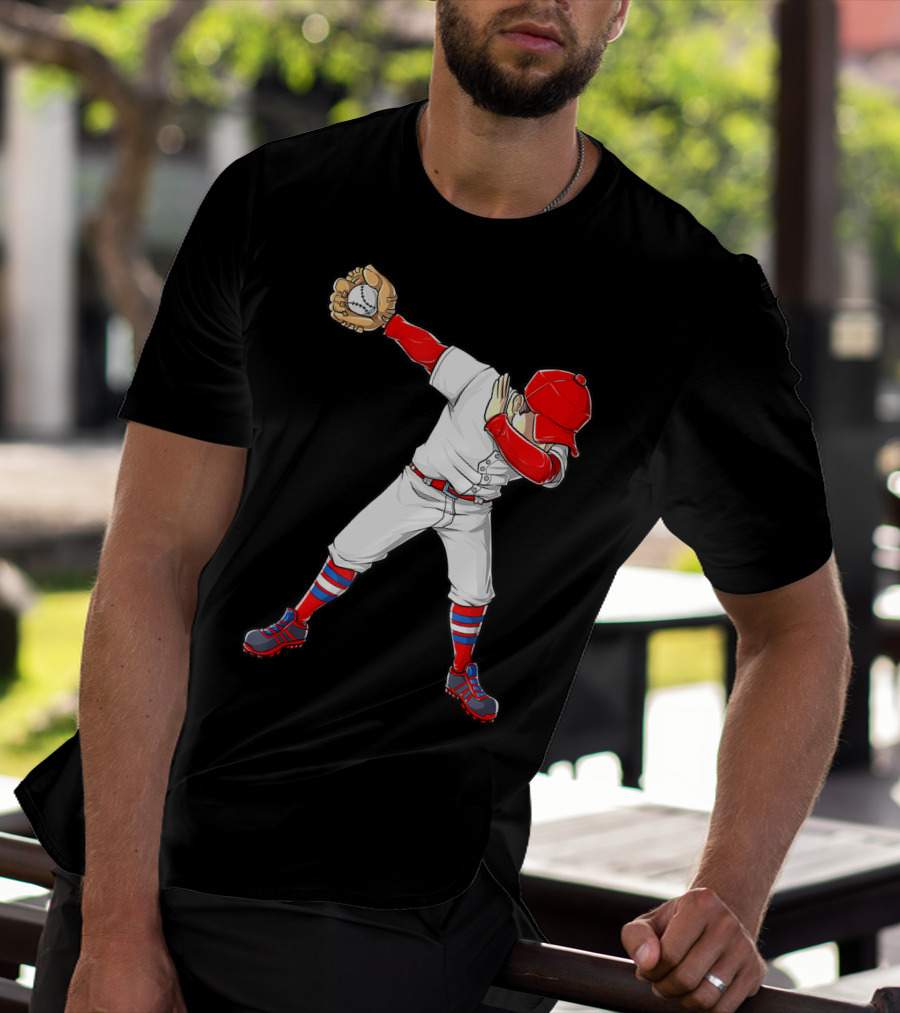 Dabbing Baseball Player Funny Dab Dance T-Shirt